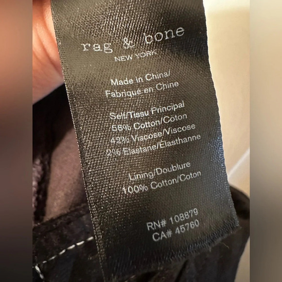 RAG & BONE Black Nina Zebra Stripe Skinny Ankle Jeans Sz 27 Exposed Zip Hi Rise - Picture 14 of 16